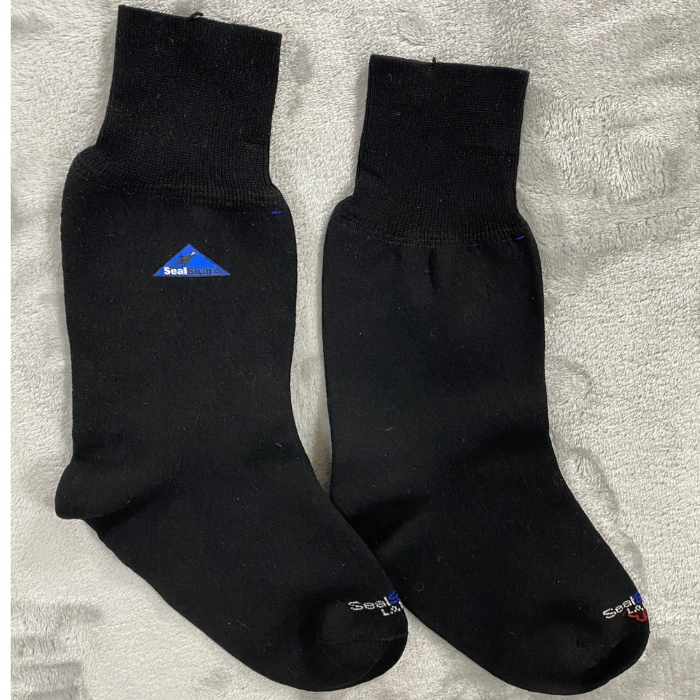 SealSkinz Outdoor Waterproof Hiking Socks Mens L Black Survival Gear MADE in USA